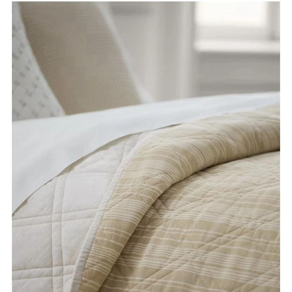 RALPH LAUREN CORBYN Quilt TWIN QUILT BEIGE NEW RARE
